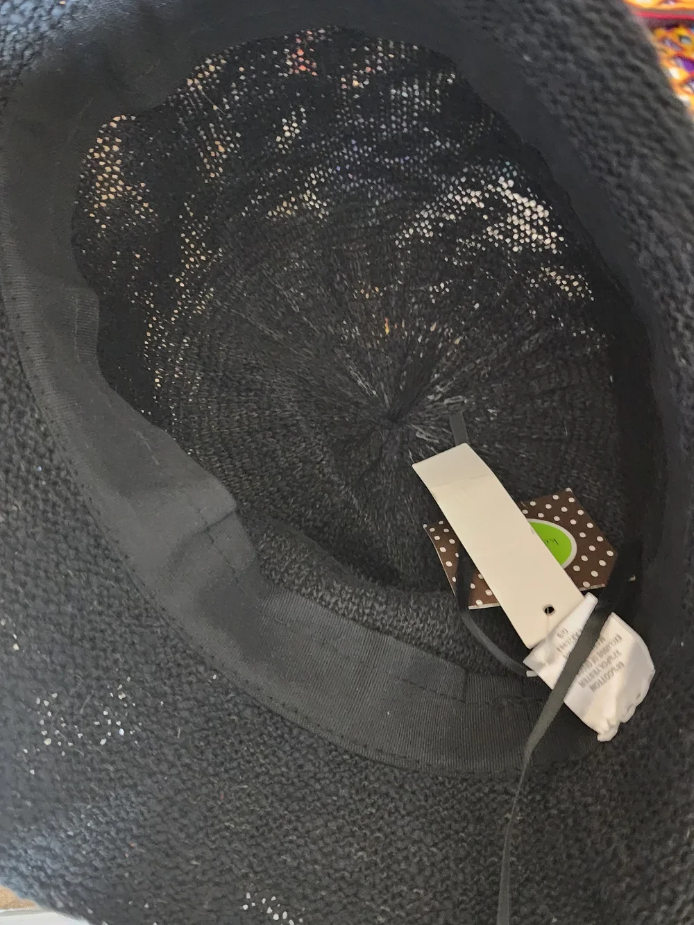 KELLY & KATIE Black Cotton Bucket Hat Ribbon Accent One Size NWT